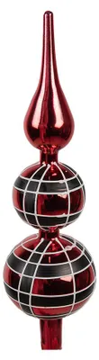 Productafbeelding van Clayre & Eef kerstboomtop, diameter 8x30 cm, rood glas