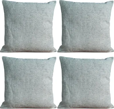 Produktbild von 4er Set Kissenhüllen 45x45 cm hellgrau meliert als weiche Dekokissen