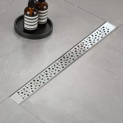 Obrázok produktu pre Ibenzoa® sprchová vana 90 cm z nehrdzavejúcej ocele 304 s sifónom a filtrom na vlasy, nastaviteľné nožičky – obdĺžnikový podlahový odtok pre bezbariérové odvodnenie