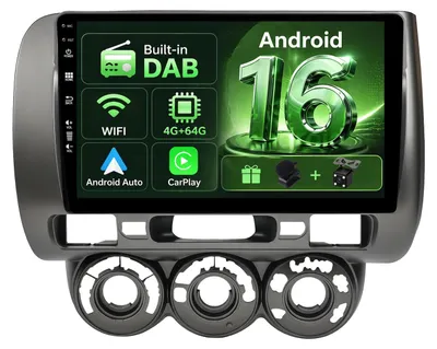 Image de Autoradio Android 16 avec écran IPS de 16:9 - Mémoire 4 Go + 64 Go - Radio DAB+ FM AM