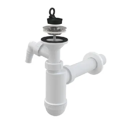 Image de Siphon de lavabo Alcadrain A41P ø 40 mm avec raccord et grille inox ø 63 mm