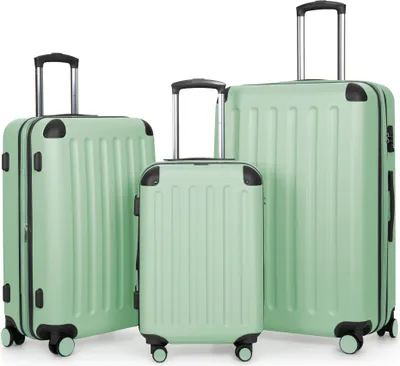 Produktbild von HAUPTSTADTKOFFER - Spree - Kofferset 3tlg Hartschalenkoffer Reisekoffer mit Erweiterung Trolley-Set, TSA, 4 Rollen, S M & L,Mint