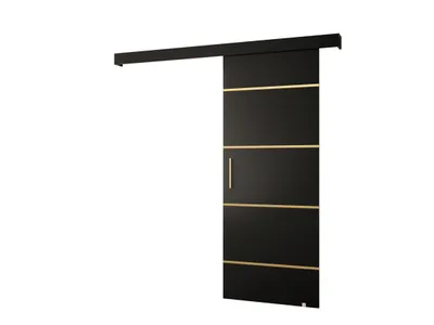 Obrázok produktu pre MOB, Posuvné dvere - 90 cm - Sharlene IV (čierna matná + čierna matná + zlatá)