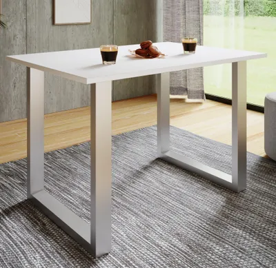 Produktbild von VCM Holzesstisch | H. 76 x B. 140 x T. 50 cm | hochwertiges und massives Fußgestell | Füße aus Eisen | Küchentisch - Xona U