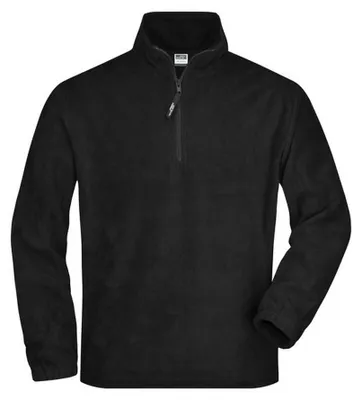 Produktbild von James and Nicholson - Fleece mit halbem Reißverschluss für Herren LT2424 (M) (Schwarz)