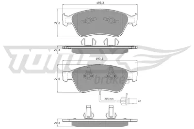 Produktbild von TOMEX brakes Bremsbeläge Satz Vorne Bremsklötze für AUDI A6 Avant (4F5, C6) TX 15-10