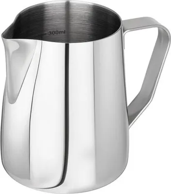 Produktbild von APS 10328 Milch-/Universalkanne, Ø 8 cm, Höhe 10 cm, 0,35 Liter, Edelstahl, außen hochglanzpoliert, Maßskalierung innen