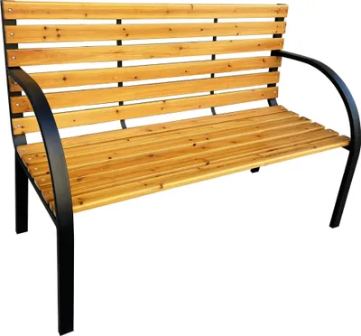 Obrázek produktu pro Akord Zahradní lavice Dalia černá/přírodní dřevo 122x58x82 cm