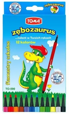 Productafbeelding van TOMA Pisaki, wasbare stiften, Zębozaurus, 12 kleuren
