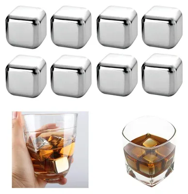Produktbild von Wiederverwendbare Eiswürfel aus Edelstahl 8 Stück