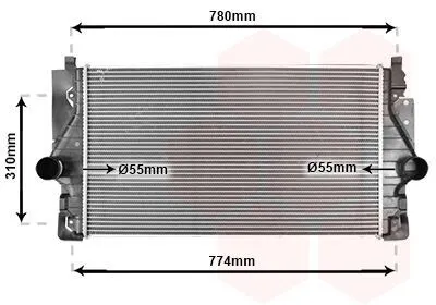 Produktbild von VAN WEZEL 58004246 Ladeluftkühler LLK für VW Transporter IV Bus (70B, 70C, 7DB, 7DK, 70J, 70K, 7DC, 7DJ) Turbo Intercooler