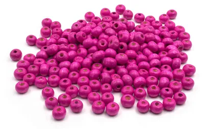 Produktbild von Vintageparts Holzperlen rund fuchsia 6 x 4 mm, 200 Stück