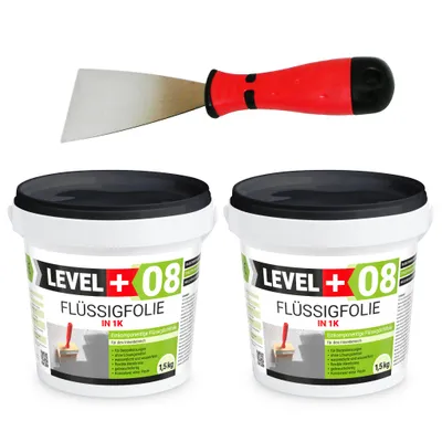 Produktbild von Dichtset Flüssigfolie 3kg Dichtfolie Edelstahlspachtel 60mm Duschelement SET399