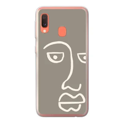 Produktbild von MuchoWow® Handyhülle Schutzhülle Hülle für Samsung Galaxy A20e Gesicht - Abstrakt - Strichzeichnung Silikon Softcase Handy Hülle - Abdeckung