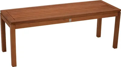 Produktbild von DEGAMO Gartenbank Hockerbank Sitzbank Holzbank Bank ohne Lehne  SOLO 2-sitzer 120cm, Eukalyptus Holz geölt,