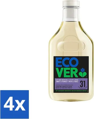 Produktbild von Ecover Flüssigwaschmittel Schwarz & Dunkel - Limette & Lotus 31 Wäschen 1,43 Liter - Vorteilspack - 4 Stücke