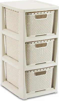 Produktbild von Regal mit 3 Boxen Rattan beige BRANQ