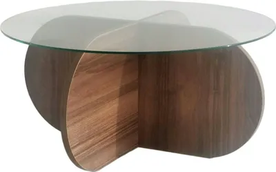 Produktbild von Nila - Couchtisch, 75x75x35h cm, Nussbaum Braun, Zeitungsablage