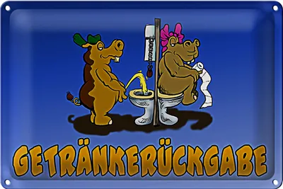 Produktbild von Blechschild Spruch 30x20cm Getränkerückgabe