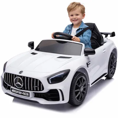Produktbild von FINOOS Mercedes GTR AMG Kinder Elektroauto, 12V, mit Fernbedienung Weiß