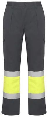 Produktbild von Roly Workwear HV9301 | Soan Hi-Viz Trousers - Arbeitshose mit Reflektionsstreifen - Farbe: Lead 23/Fluor Yellow 221 - Größe: 58