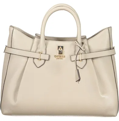 Produktbild von Elegante beige Dametasche mit verstellbarem Schultergurt und Logodruck