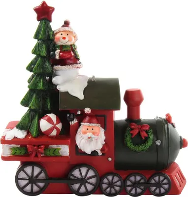 Image de Train de Noël LED avec musique et lumière Changement de couleur Décoration de Noël Locomotive de l'Avent