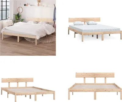 Produktbild von vidaXL Massivholzbett Kiefer 140x200 cm - Bettrahmen - Bettgestell - Bett - Holzbettrahmen