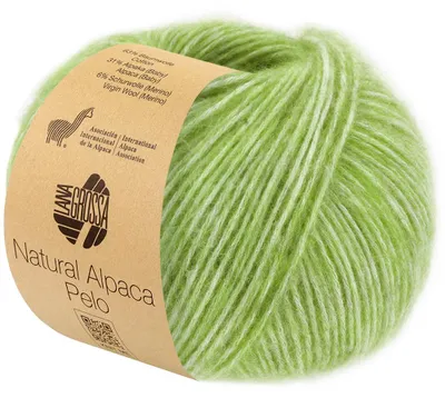 Produktbild von Lana Grossa NATURAL ALPACA PELO 50 g flauschige Netzgarnstruktur gefüllt mit Baby-Alpakafasern 125 m Farbe 033 - Maigrün