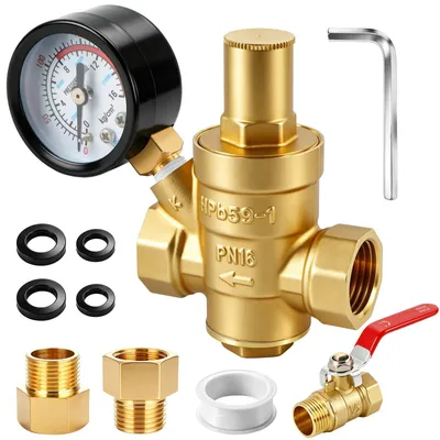 Druckminderer Wasser, 1 Stück, mit Manometer