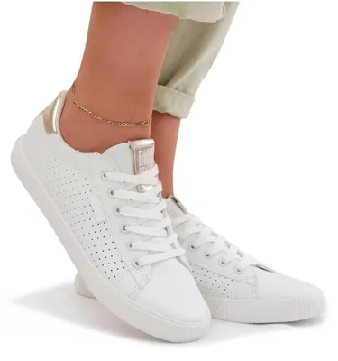 Zdjęcie produktu dla Trampki Tenisówki Damskie Eko Skórzane Big Star TT274020 Białe 40