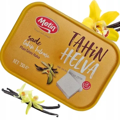 Zdjęcie produktu dla Oryginalna Turecka Chałwa Waniliowa Metin 350G Sezamowa Tahini
