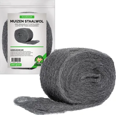 Produktbild von VerminBuster Mäuse-Stahlwolle - 6 Meter - 200 Gramm - Mäusenetz - Mäuseabwehr