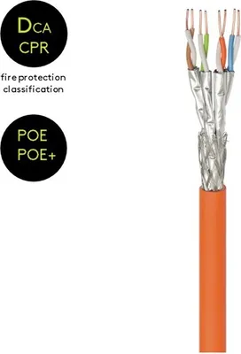 Produktbild von Goobay CAT 7A Netzwerkkabel, S/FTP (PiMF), Orange, CU, AWG 23/1 (solid), LSZH