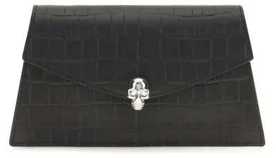 Zdjęcie produktu dla Kopertówka Alexander McQueen wykonana ze skóry cielęcej, kolor czarny, numer modelu: 8746981HBT2_1000