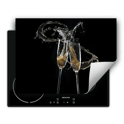 Produktbild von DarHaus Herdabdeckplatte 80x52 cm Anti Rutsch Matte Aufrollbar, schwarz - Wein