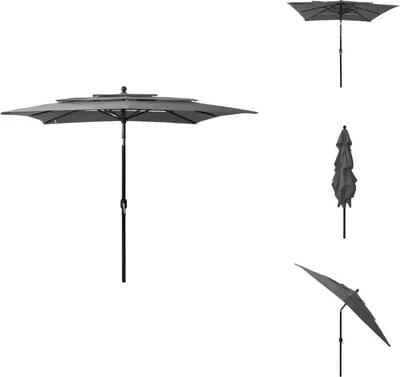 Produktbild von vidaXL Sonnenschirm mit Aluminium-Mast 3-lagig Anthrazit 2,5x2,5 m - Sonnenschirme & Sonnenschutze