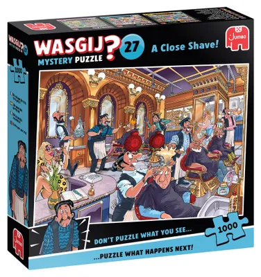 Produktbild von Wasgij Mystery 27 - Um Haaresbreite! (1000 Teile), 1000 Stück(e), Humor, 15 Jahr(e)