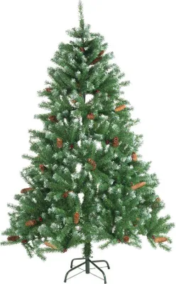 Image de Cadeaux de Noël Sapin de Noël Empire en épicéa avec neige et pommes de pin - 180 cm - 708 bourgeons