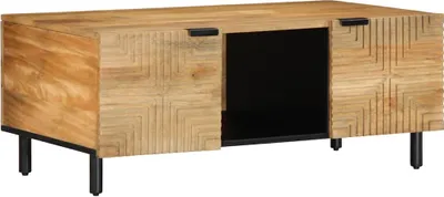 Image de Table basse marron 100x54x40 cm bois massif de manguier