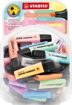 Zdjęcie produktu dla STABILO BOSS ORIGINAL Pastel 60 cukierków w słoiku 14 kolorów
