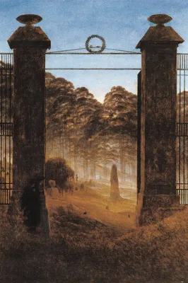 Produktbild von Caspar David Friedrich Kunstdruck Bild - Friedhofseingang, 1825 (120 x 80 cm)