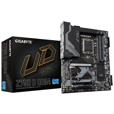 Produktbild von Gigabyte Z790 D DDR4 - 1.0 - Motherboard - ATX - LGA1700-Sockel - Z790 Chipsatz - USB 3.2 Gen 1, USB 3.2 Gen 2, USB-C 3.2 Gen 2x2, USB-C 3.2 Gen 1 - 2.5 Gigabit LAN - Onboard-Grafik (CPU erforderlich) - High Definition Audio (7.1-Channel)