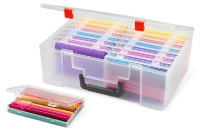 Produktbild von A. Basics Fotoaufbewahrungsbox und Bastelorganizer mit 16 Innenfächern, 12.2 x 3