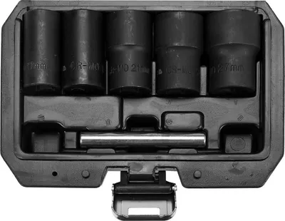 Produktbild von Yato YT-06032, Schraubenausdrehersatz, Chrom-Vanadium-Stahl, Schwarz, 1,27 cm, 17 mm, 19 mm, 21 mm, 22 mm, 27 mm, 1,2 cm