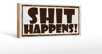 Produktbild von Holzschild Spruch 27x10cm Shit happens