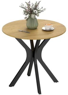 Produktbild von HOMCOM Esstisch, Runder Küchentisch, Esszimmertisch mit Spider-Stahlgestell