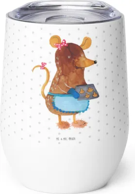 Produktbild von Mr. & Mrs. Panda Thermobecher Maus Kekse - Weiß - Geschenk, Thermo Becher, Weihnachten, Weihnachtskekse, kaffee tasse, Plätzchen, Isolierbecher, thermosbecher, Winter