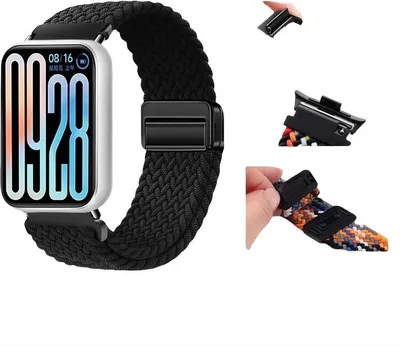 Image de INF Bracelet magnétique tressé en nylon pour Xiaomi 8 Pro bracelet noir confortable 1 pièce Le noir
