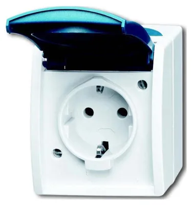 Obrázok produktu pre Busch-Jaeger 2083-0-0818, CEE 7/3, Modrá, Biela, IP44, 250 V, 16 A, 74 mm